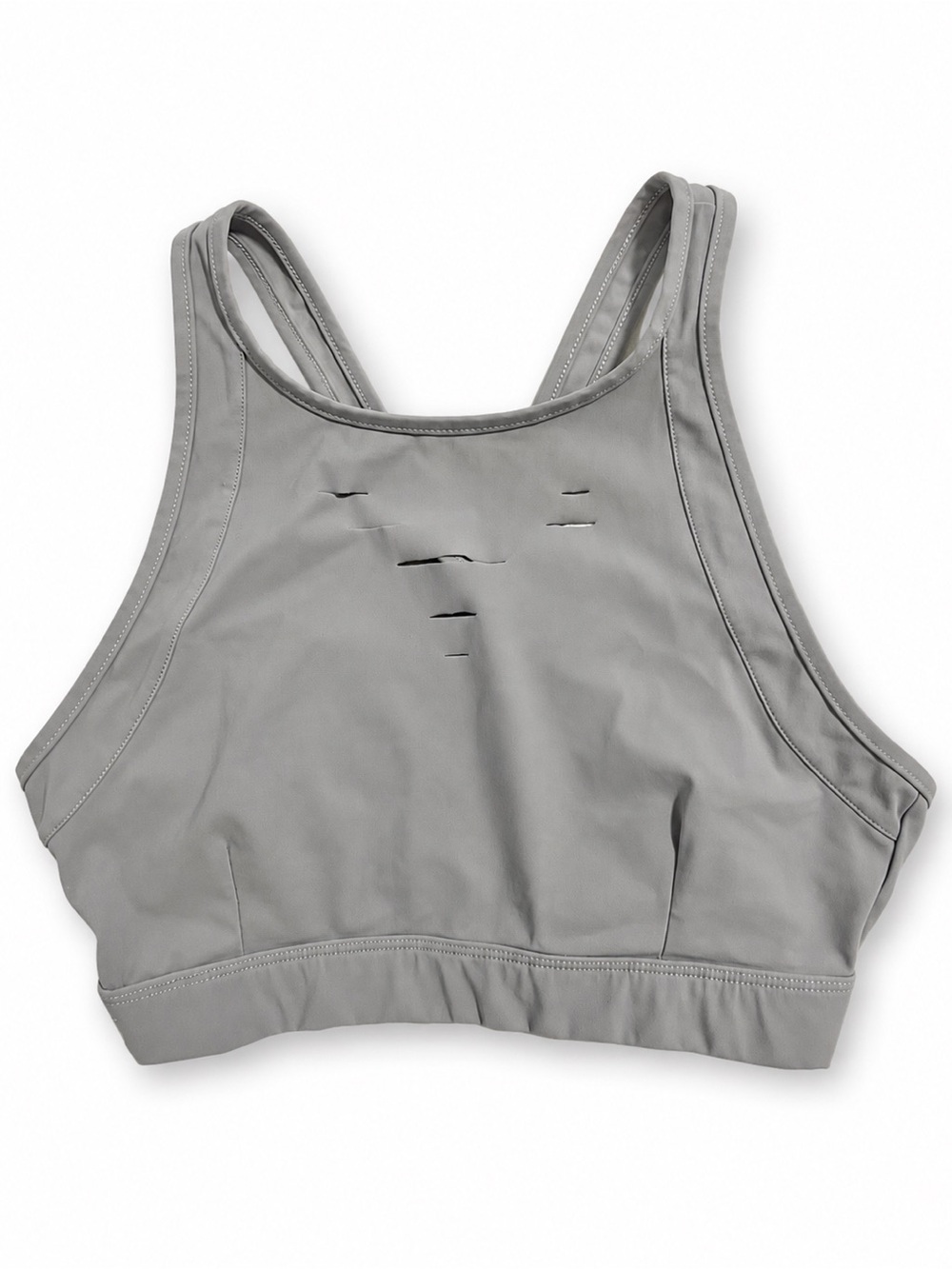 Alo Yoga Gray Laser Cut Sports Bra Activewear Top Size S